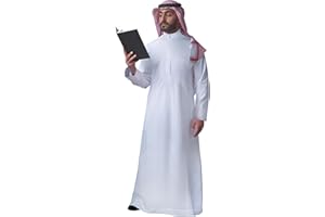 LCKELLONG Men's Thobe Muslim Clothes Long Sleeve Middle East Saudi Kaftan Islamic Abaya Dubai Arab Robe