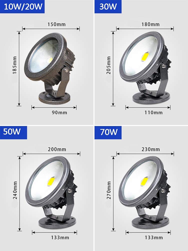 Iluminación Iluminación de seguridad Color : 20W, Size : Colorful Color