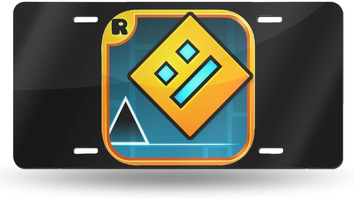 NOT Geometry Dash Decorative Car Front License Plate Metal Car Plate 6" X 12"