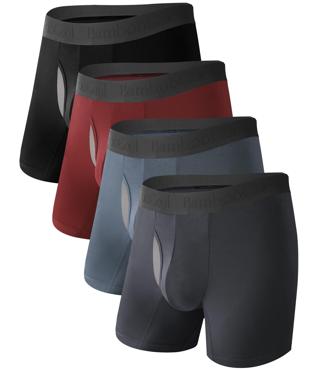 Photo 1 of **MISSING BURGUNDY AND GREY PAIR/ONLY 2***BAMBOO COOL Men's Ultra Breathable Underwear Mesh Boxer Briefs with Lightwight Wasitband,No Ride Up,Multipack    SIZE XL