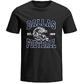 T-Shirt for Men Short Sleeve Vintage Printed Apparel Tshirt Football Sports for Adult