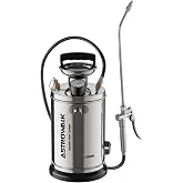 ASTRWK 1.5 Gallon Stainless Steel Pump Sprayer with 20" All-Steel Wand &amp; 4FT Reinforced Hose for Lawn Care, Weed Treatment &amp; Pest Control, Includes Viton &amp; EPDM Seals, Gloves