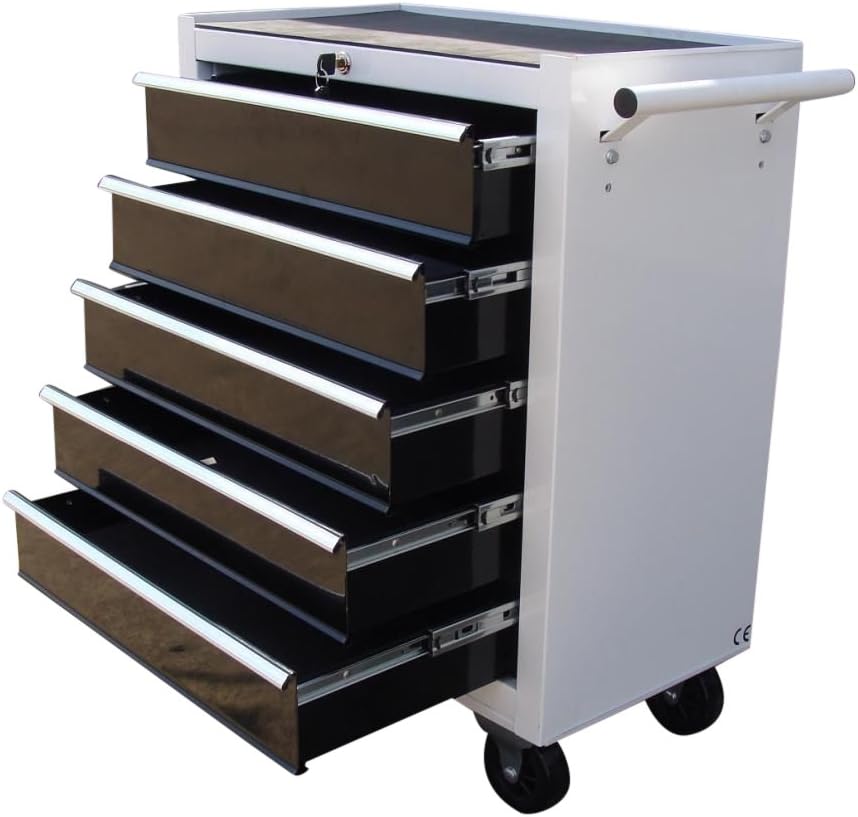 US PRO TOOLS TOOL CHEST TOOL BOX ROLLER TOOL WHITE WITH BLACK