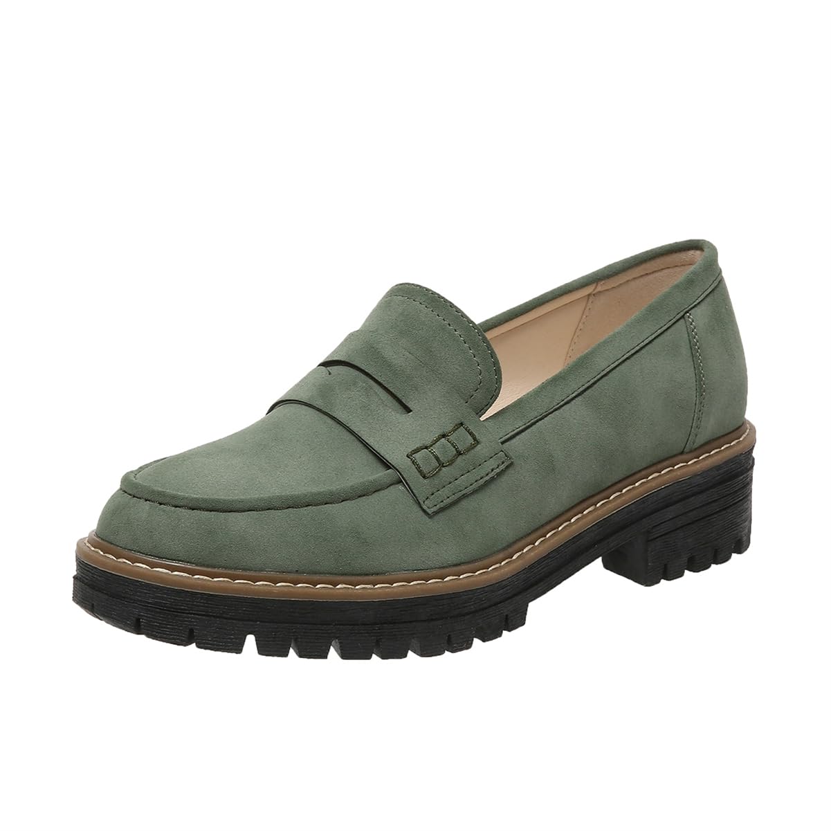 Womens Loafers Shoes Platform Chunky Penny Loafer