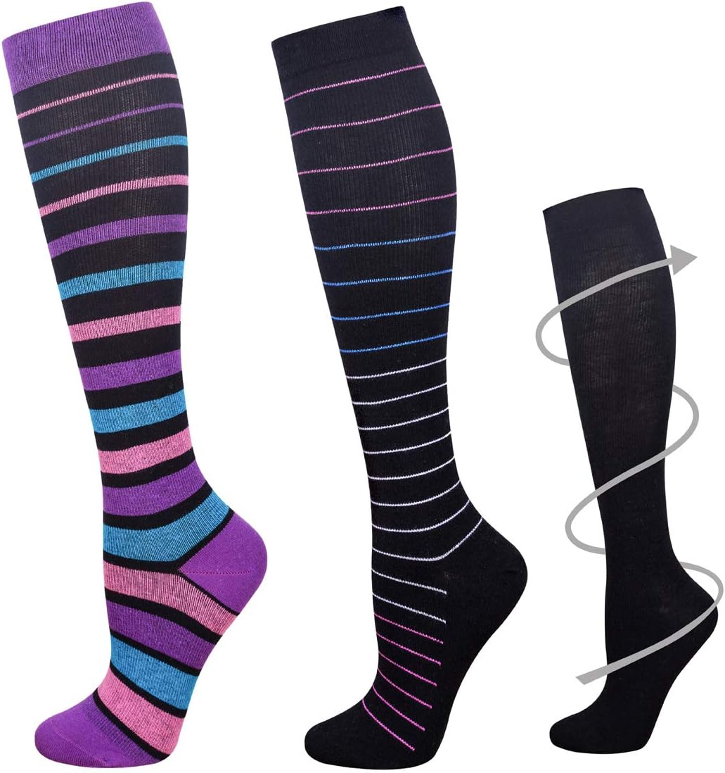 Compression Socks for Women 20-30 mmHg, Seamless Toe, Knee High Presure Stocking Fits for Nurse, Flight Travel, Pregnancy