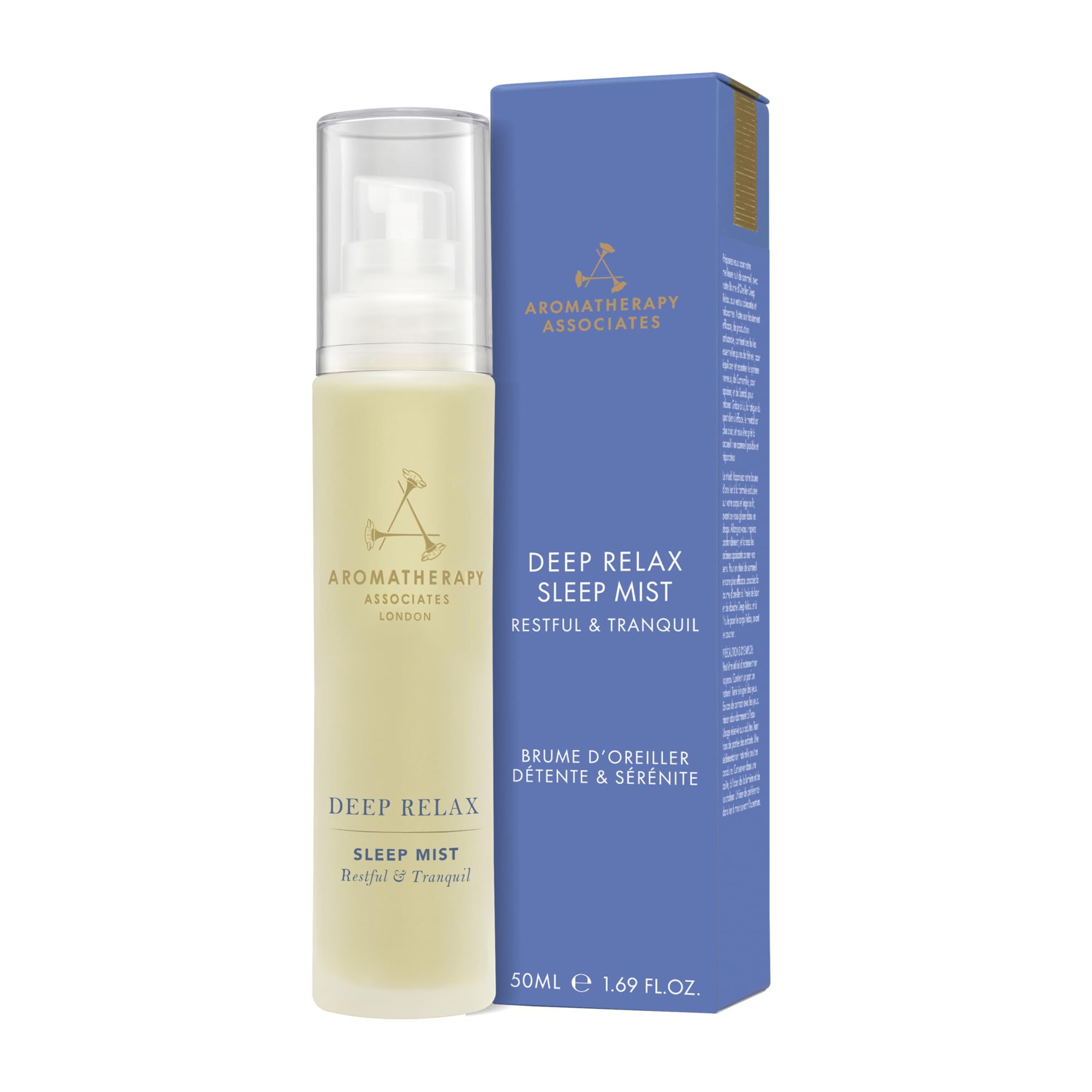 Aromatherapy Associates Deep Relax Sleep Mist 50 ml - Sweet Dream, Good Night Sleep, Highly Efficacious, Hand-Crafted Blend, Grounding Vetiver, Soothing Camomile, Relaxing Sandalwood