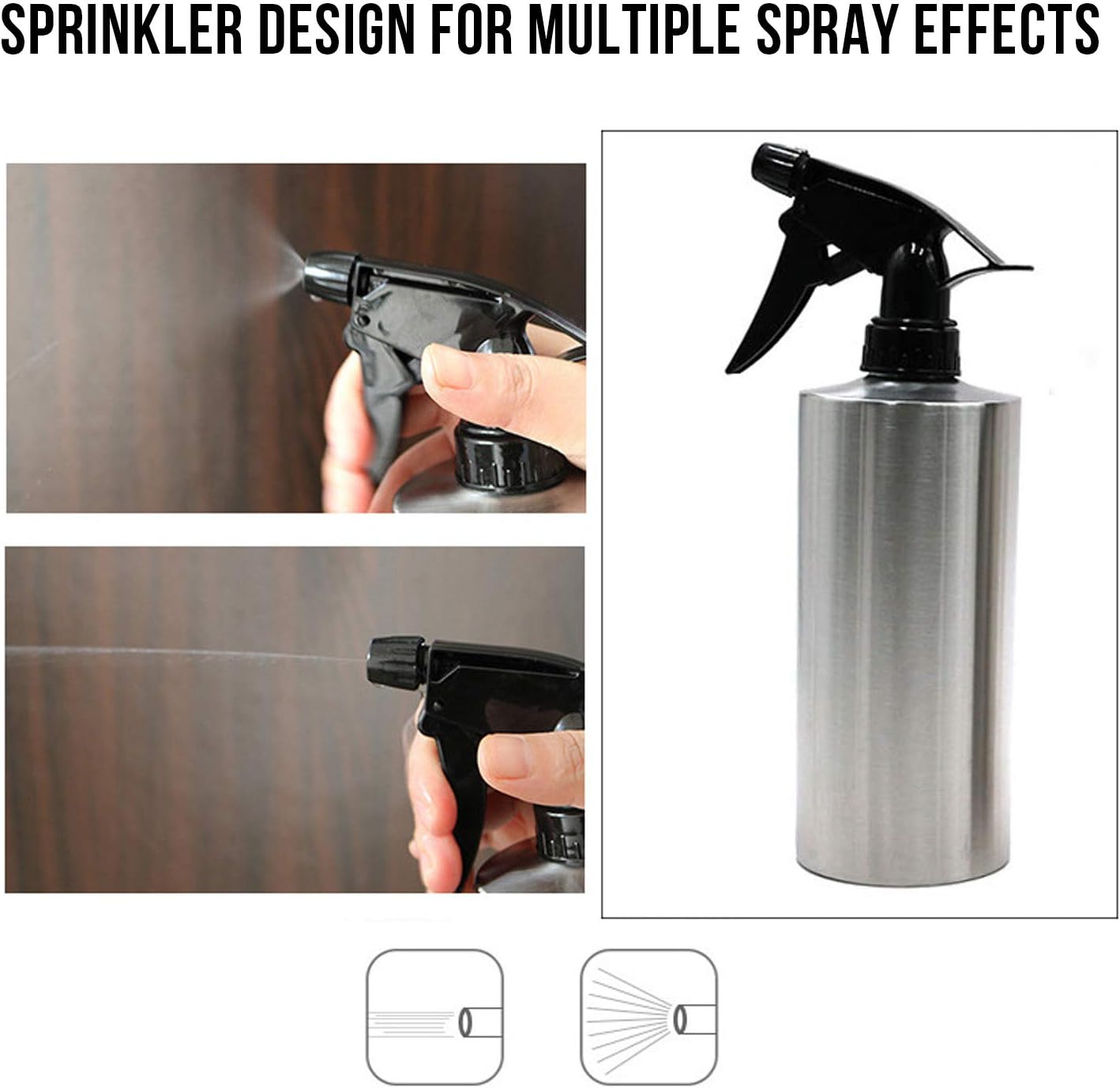 TOPINCN Stainless Steel Water Spray Bottle Hand Press Watering Bottle Multi-Functional Pump Pressure Watering Pot Flower Water Cans (350Ml) - Image 4