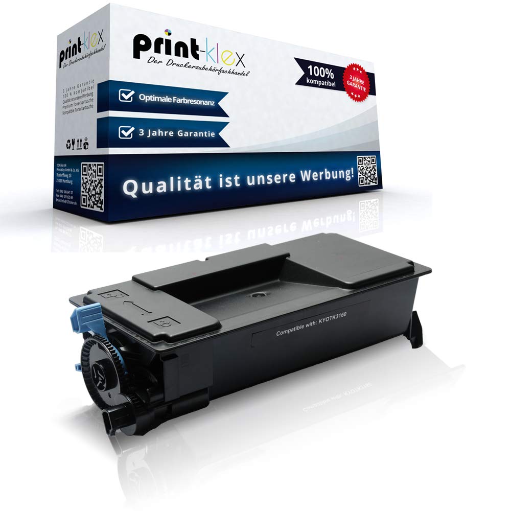 Print-Klex Compatible Toner Cartridge for Kyocera ECOSYS P3045dn P3050dn 1T02T90NL0 TK 3160K TK-3160K TK3160K Black - Office Print Series