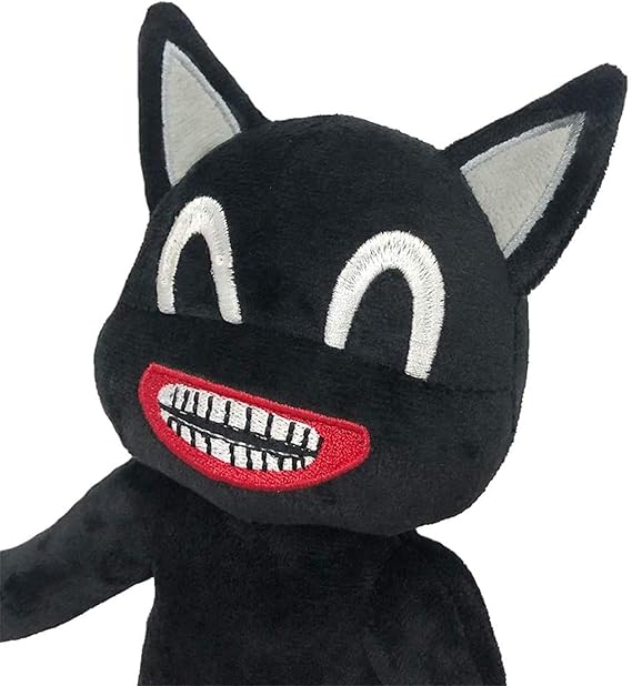 Amazon ブラックカートゥーンキャットぬいぐるみ 柔らかく抱きしめたくなるアニメキャットぬいぐるみ キッズ 誕生日 クリスマス 新年の装飾 フラシ天 12 6インチ ブラック02 ぬいぐるみ おもちゃ