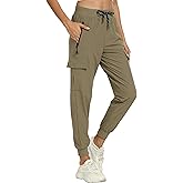 Women's Joggers with Pockets Lightweight - Water Resistant Cargo Athletic Pants for Hiking Running Camping Travel
