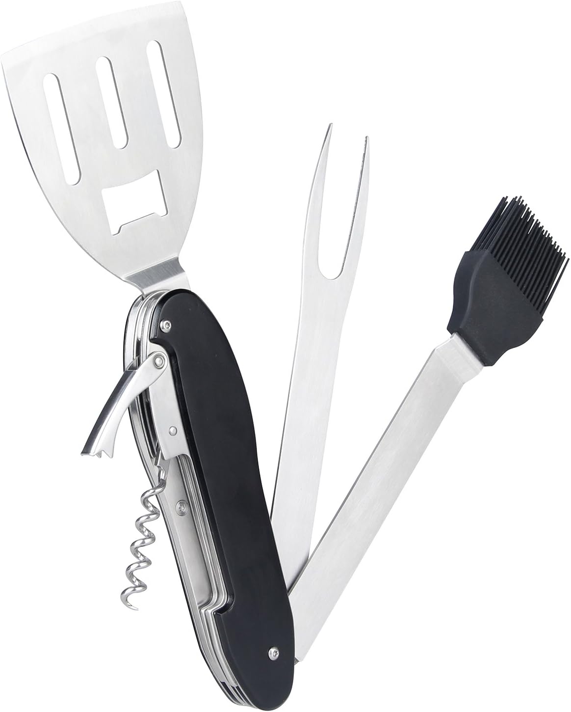 BBQ Grilling Multi Tool set Stainless Steel Barbecue Grill Accessories Foldable and Tool Set Kit with Case Safe Best for Outdoor Grilling and Tailgating