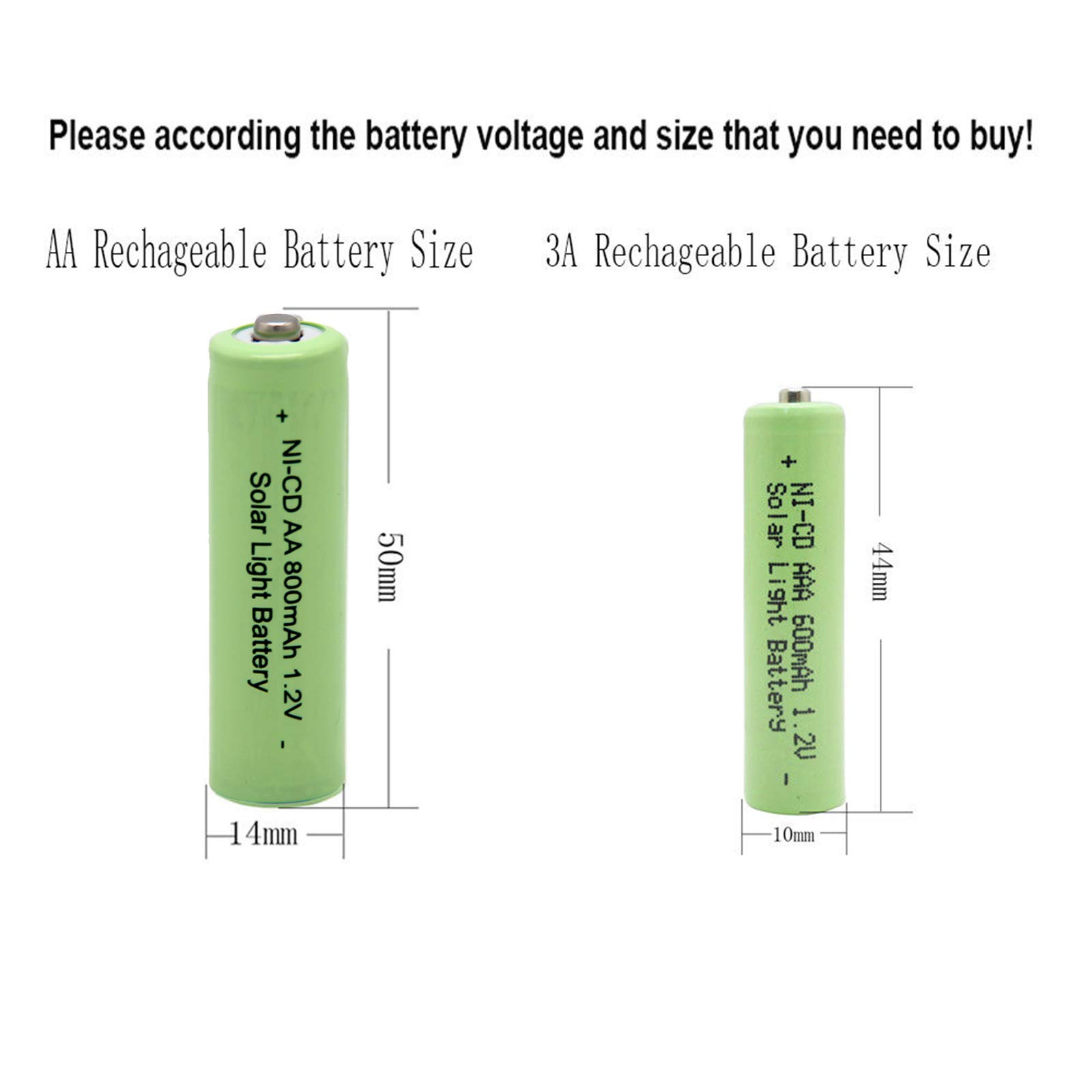 QBLPOWER Nicd AA 800mAh 1.2V Rechargeable Solar Lights Batteries for Garden Lights, Remotes, Mice(Pack of 8)