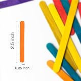 OWLKELA 300Pcs Mini Coloured Lollipop Sticks 65mm Wood Lolly Craft Sticks view 2