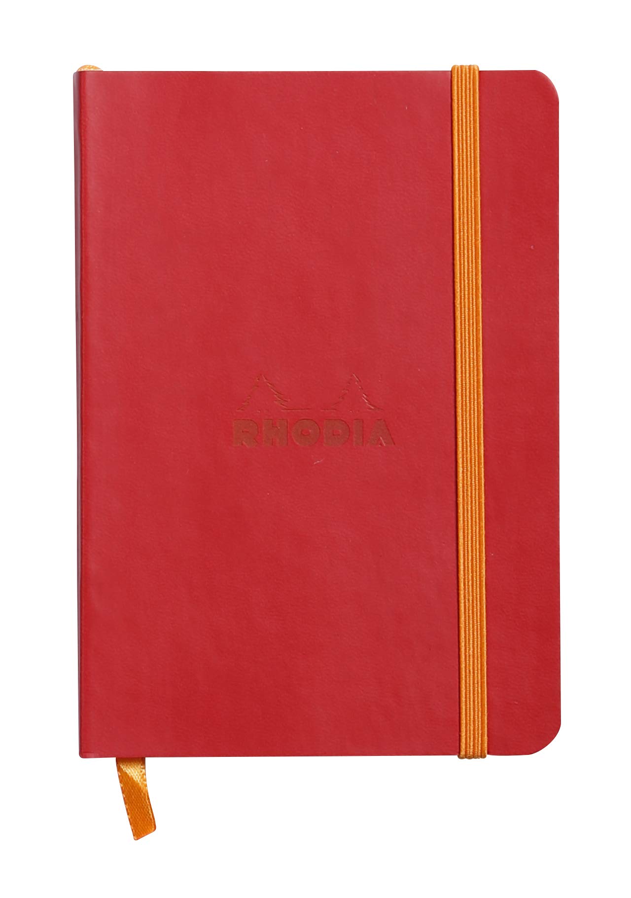 RHODIA 117313C - Poppy Soft Notebook - A6 - Lined - 144 pages - Ivory Clairefontaine Paper 90 g/m - Bookmark, Elastic Closure - Faux Leather Cover - Rhodiarama Collection