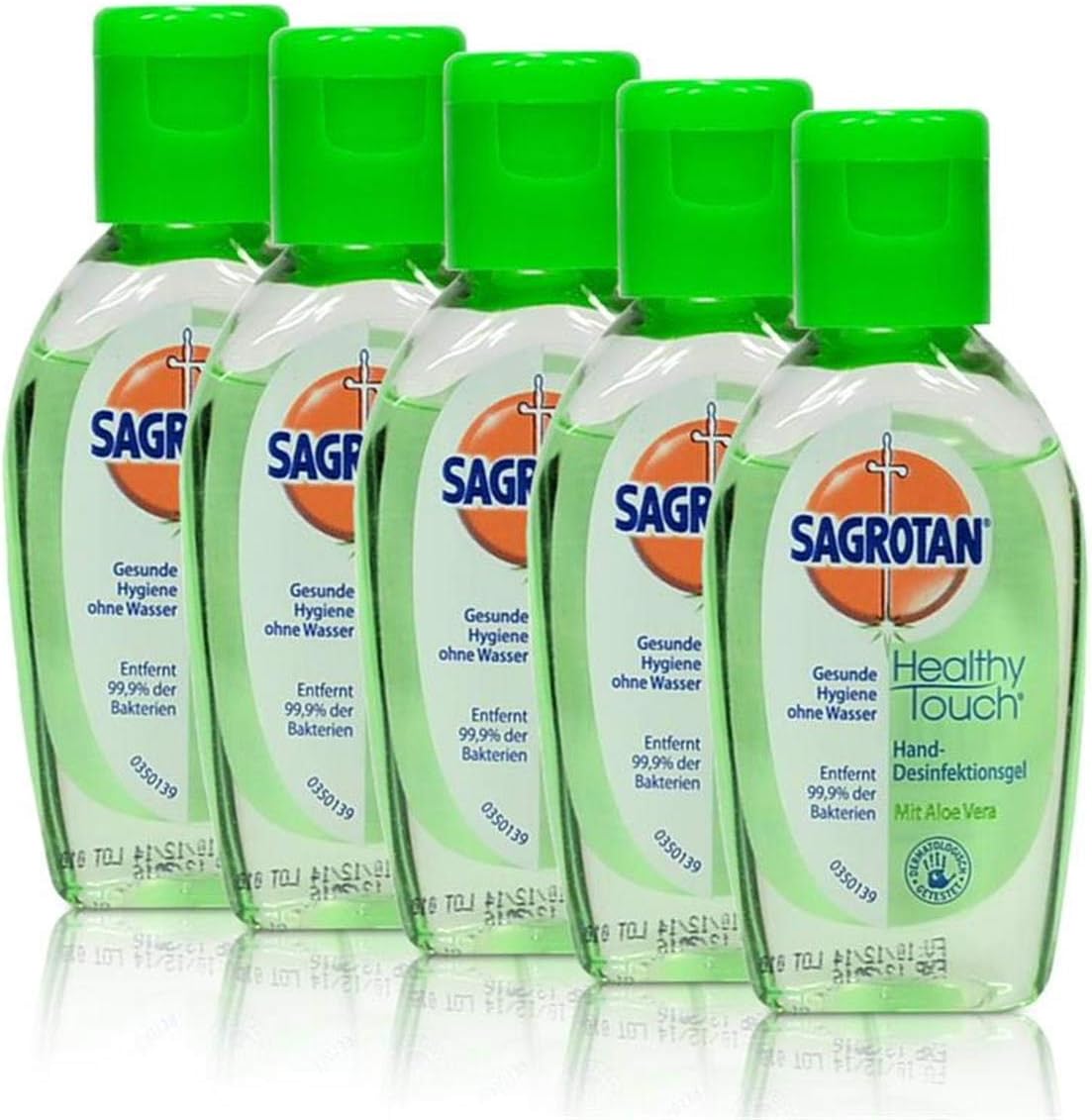 5Pack Sagrotan Healthy Touch Aloe Vera Hand-Sanitizer Gel 5x 50ml