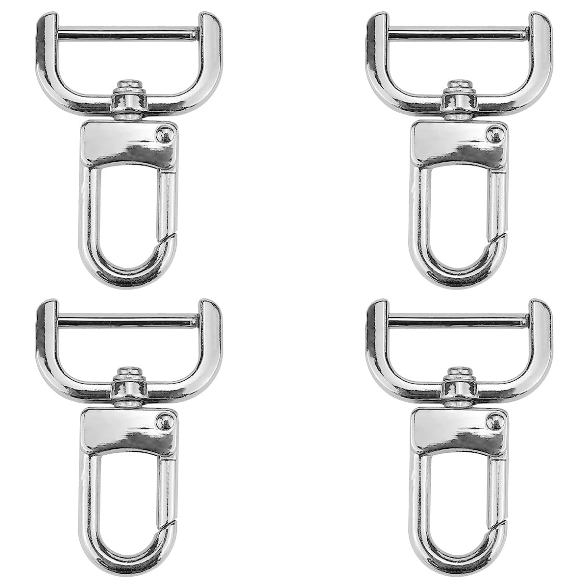 FERCAISH Carabiner Hook with Swivel Metal Carabiner Buckles Bag Carabiner Rotary Snap Circle Carabiner for Handbags Key Chain Jewellery DIY Accessories (Silver)
