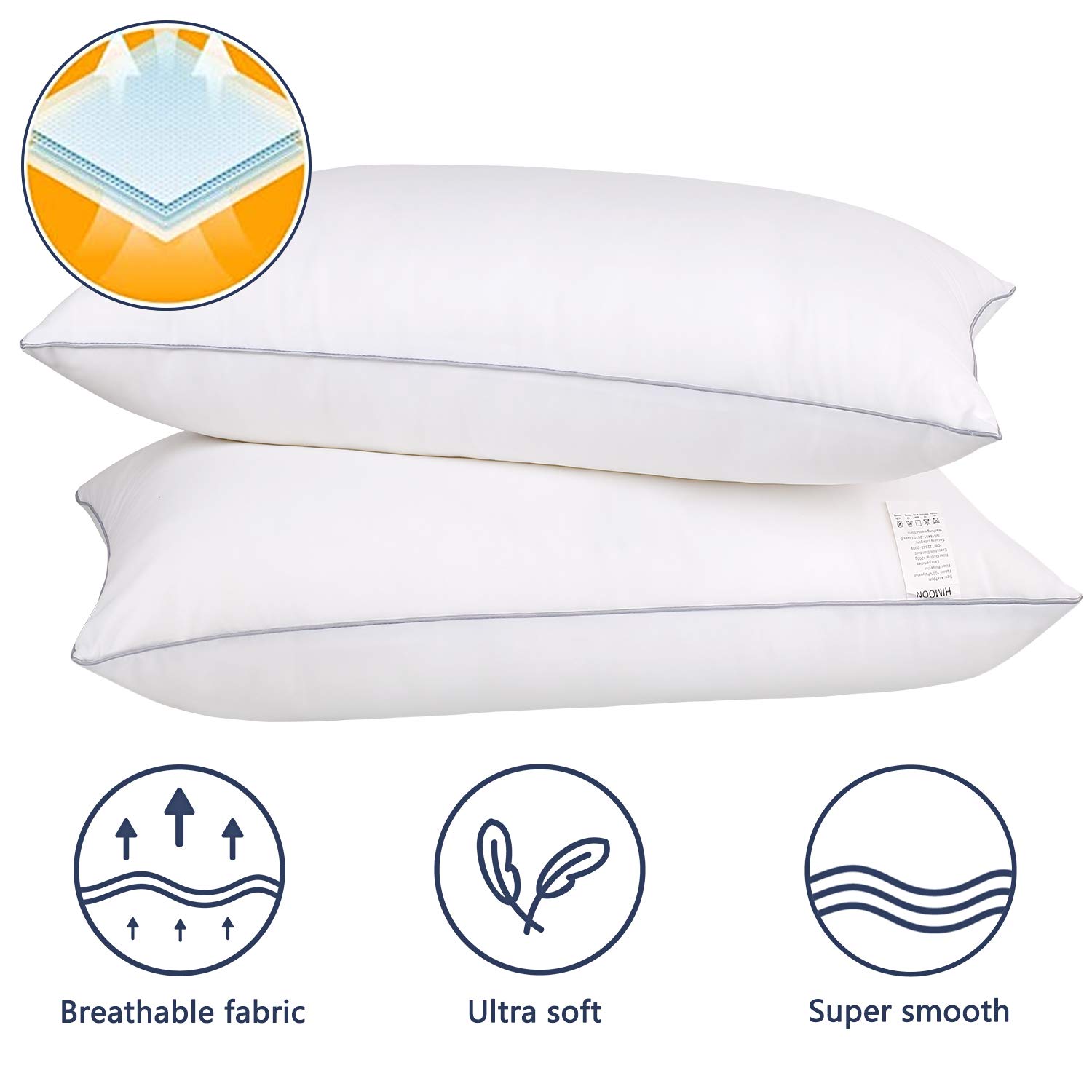 HIMOON Bed Pillows for Sleeping 2 Pack,Standard Size Cooling Pillows