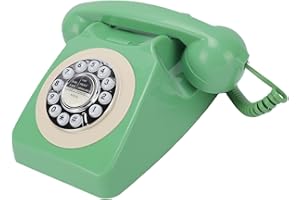 Gugxiom Vintage Push Button Telephone, Retro Landline Phone with RJ11 Connector, Redial Button, Wired Home Desk Phone for Hou