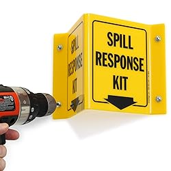 SmartSign "Spill Response Kit" Projecting V-Sign