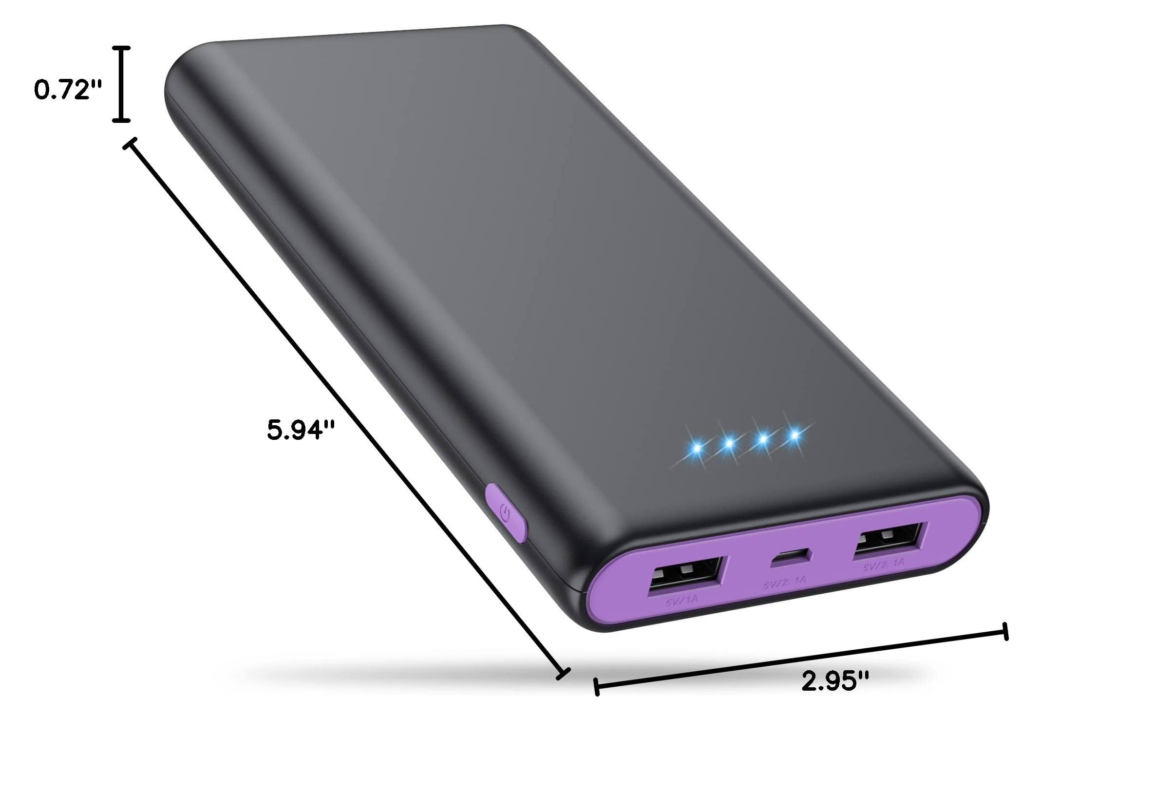 Portable Charger Power Bank 25,800mAh, 5V/3A USB C in&Out Fast Phone Charging with Intelligent Smart IC,3 USB Port External Cell Phone Battery Pack Compatible with iPhone 16 15,Samsung,Android-Purple