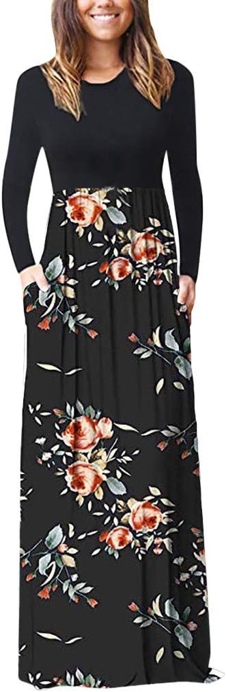 Momoxi Women's Print Vintage Beach Maxi Dress W/ Pocket