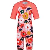 BAOHULU Girls Rash Guard Swimsuits One Piece Bathing Suit UPF 50+ Sunsuit Quick Dry Kids Zipper Beach Swimwear 2-12Y