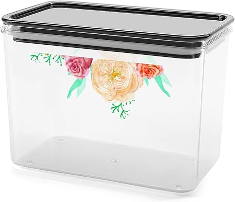Amazon 保存容器 密閉容器 防湿 パスタ収納 雑穀 穀物収納 キッチン収納 キャニスター プラスチック密閉容器 食品貯蔵タンク 透明 省スペース 食品貯蔵 砂糖 豆 珈琲豆 コーヒー豆 海苔など花柄 保存容器 キャニスター オンライン通販