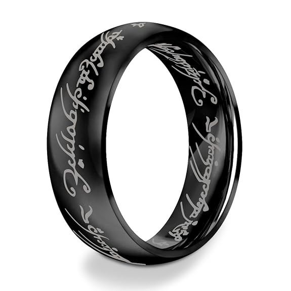 DALARAN Edelstahl Ringe für Männer Frauen Die Herren der Ringe Silber/Schwarz/Gold MEHRWEG