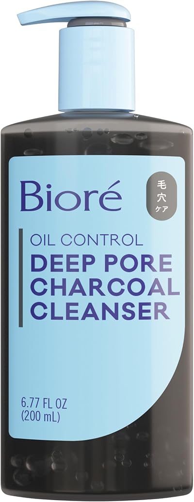 Biore Deep Pore Charcoal Cleanser 200ml - Oil-Free - Packaging May Vary