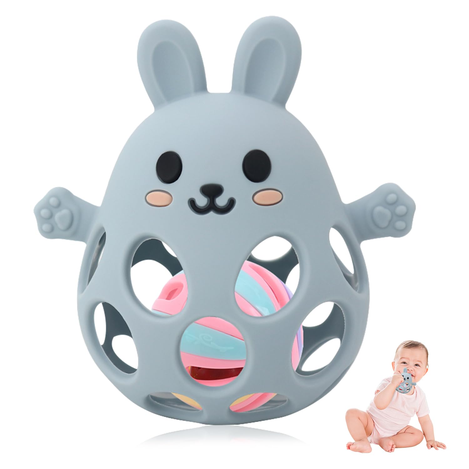 Teething Toys for Baby - New Infant Silicone Baby Teether Toy Sensory Toy from 0 Months Prevents Finger Sucking - Teethers for Babies - Teething Mitten for Babies -Gifts for Boys & Girls