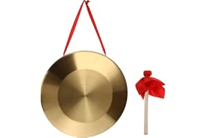 Generic 32 cm Gong with Mallet,Tam Tam Gong Traditional Chinese Percussion Instrument,Copper Decorative Chau Gong for Home,Of