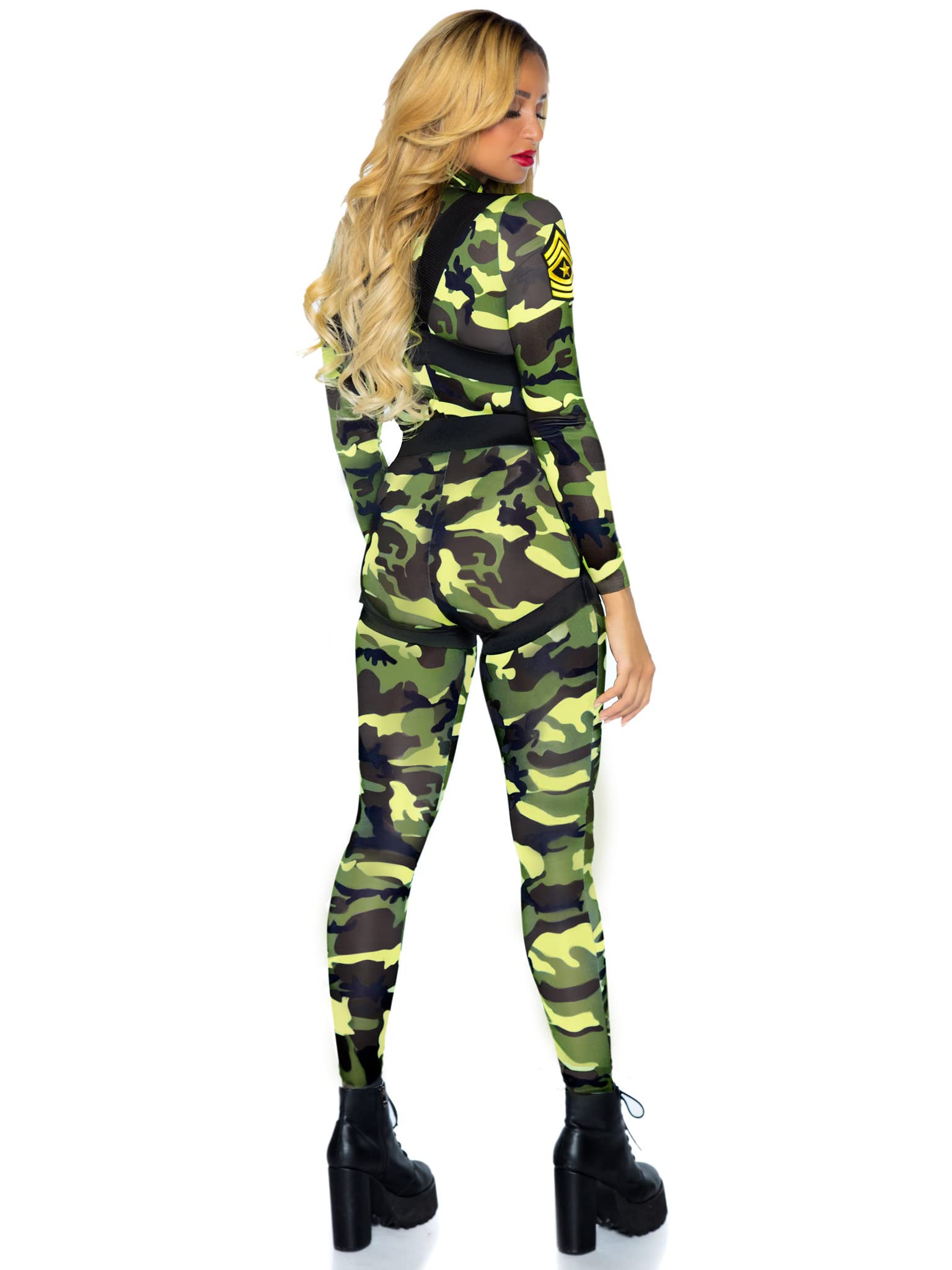 Leg Avenue Women's 2 Pc Pretty Paratrooper Costume with Jumpsuit, Body Harness