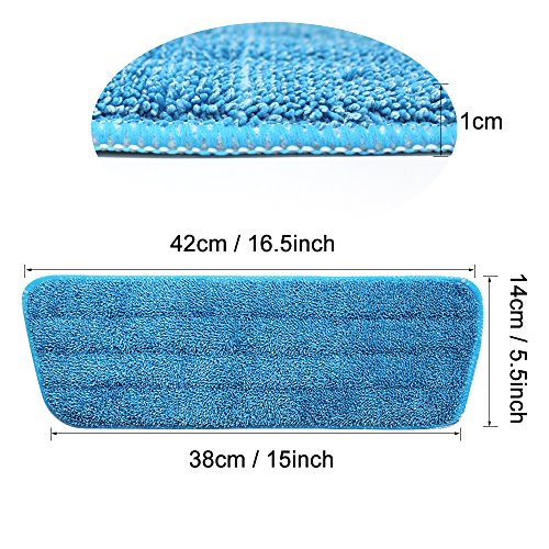 Homgaty 3 Pack Microfiber Dust Mop Washable Pads Cleaning Mop Refill