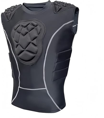 McDavid Rival Integrated Shirt With 5-Pad Protection - Shoulders, Ribs, Spine Coverage (Black, AXXL)