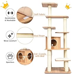 Tangkula Tall Cat Tree, 69-Inch Modern Cat Tower