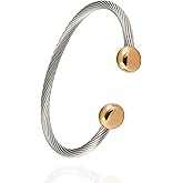 UtenoTureH Magnetic Bracelets for Women, 2-Tone Stainless Steel Magnetic Bracelet for Couples & Hea