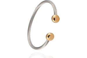 UtenoTureH Magnetic Bracelets for Women, 2-Tone Stainless Steel Magnetic Bracelet for Couples & Hea