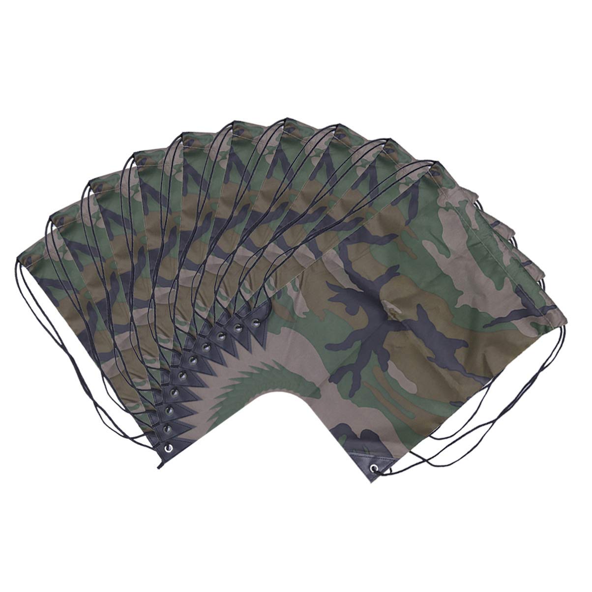 Toyvian Camouflage Drawstring Backpack Portable Travel Bag Multipurpose Storage Pouch Lightweight Sports Gym Bag 16.7X12.8 Inches