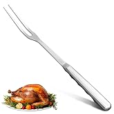 Meat Fork 2 Prongs, Stainless Steel Carving Fork for Meat, 11 Inch | One-Piece Stainless Two Prong Utensil, No Plastic or Screws, Dishwasher Friendly, for Thanksgiving Turkey, Roasts and BBQ