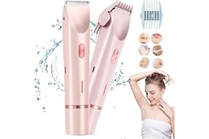 FINNDEEN Glow Aura Womens Shaver,2025 New 2 in 1 Wet and Dry Body Electric Shaver,Ipx7 Waterproof Double Head Bikini Women's Razor (Pink)
