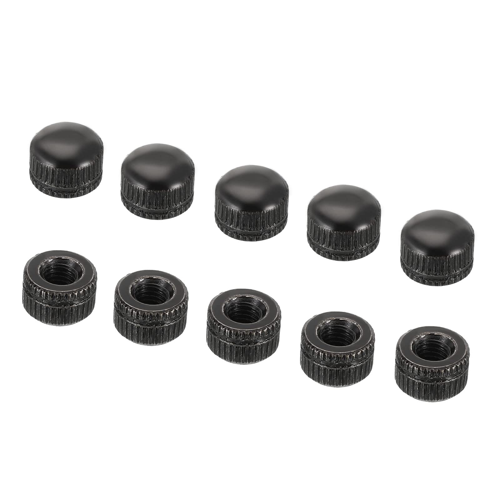 PATIKIL M5x0.8 Cap Nut, 15 Pack Acorn Nut Screw Knob Cap Insert Bolt Cover Female Thread Knurled Decorative Hardware Fittings Light Fixtures Shiny Black