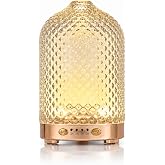 JOYOLO Essential Oil Diffuser for Home, 120ML Dimond Glass | 7 Color Lights, Quiet Aromatheray Diffuser, Timer &amp; Auto-Shut-Off for Bedroom &amp; Living Room, Home Decor and Gift for Women