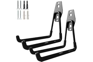 GEEWATOM Garage Storage Utility Hooks，Garage Garden Tool Organizer，Steel Wall Mount Hooks, Large Garden U Hooks （2 Pack）