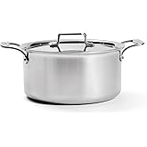 All-Clad D5 5-Ply Brushed Stainless Steel Stockpot 8 Quart Induction Oven Broiler Safe 600F Pots and Pans, Cookware Silver