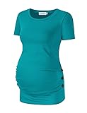Coolmee Maternity Shirt Side Button and Ruched