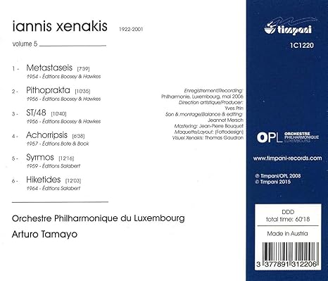Iannis Xenakis Metastaseis Pithopraka St 48 Ach Amazon Com Music metastaseis pithopraka st 48 ach