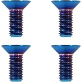 TIRYTU M5 Titanium Countersunk Flat Head Screws, M5x12mm, Burnt Blue | 4pc,Lightweight Design, Ideal for Humid/Salty Environments, Bicycle Water Bottle Cage Fasteners