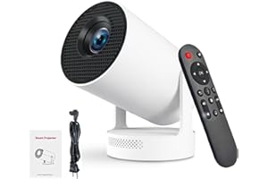 Mini 210° Smart Projector with Extra Large-Screen Display, 4K Supported Portable Window Projector, Auto Keystone for Movies a