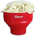 The Original Salbree Collapsible Silicone Microwave Popcorn Popper Maker Machine, Microwavable Bowl Holds 16 Cups, Uses Hot Air and Oil Always Optional - The Most Colors Available (Red)