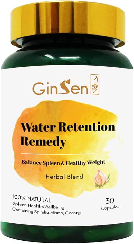 GinSen Water Retention Tablets (150 Caps) Helps Weight Loss, Bloating